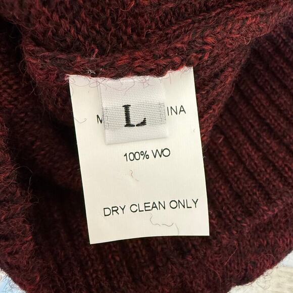 MARYAM NASSIR ZADEH Vneck Sweater Annora Merlot Wool Size Large NWT Unisex - Picture 3 of 10